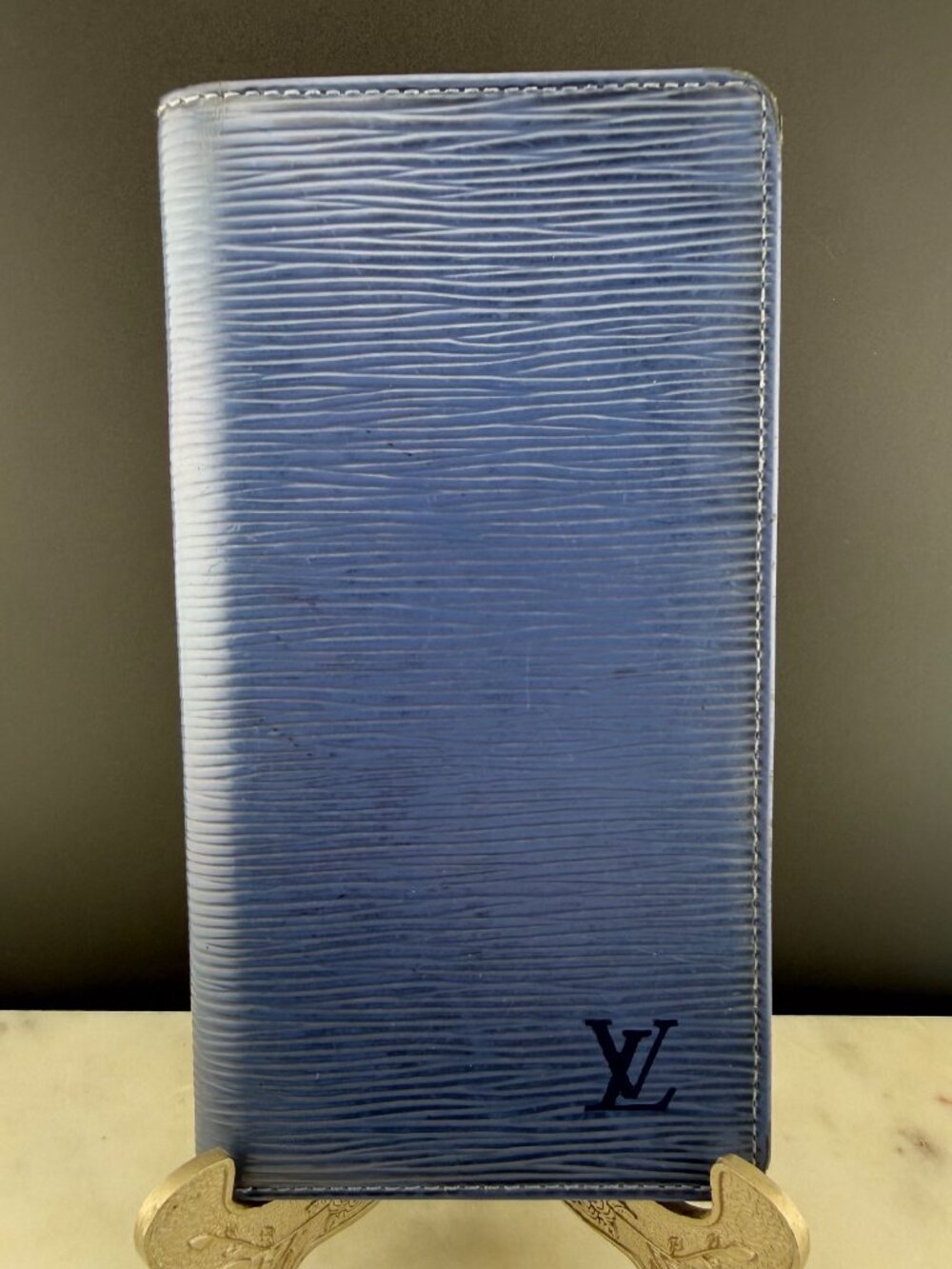 Louis Vuitton Epi Portefeuille Brazza Wallet Blue Leather, Vintage CA0025 Spain